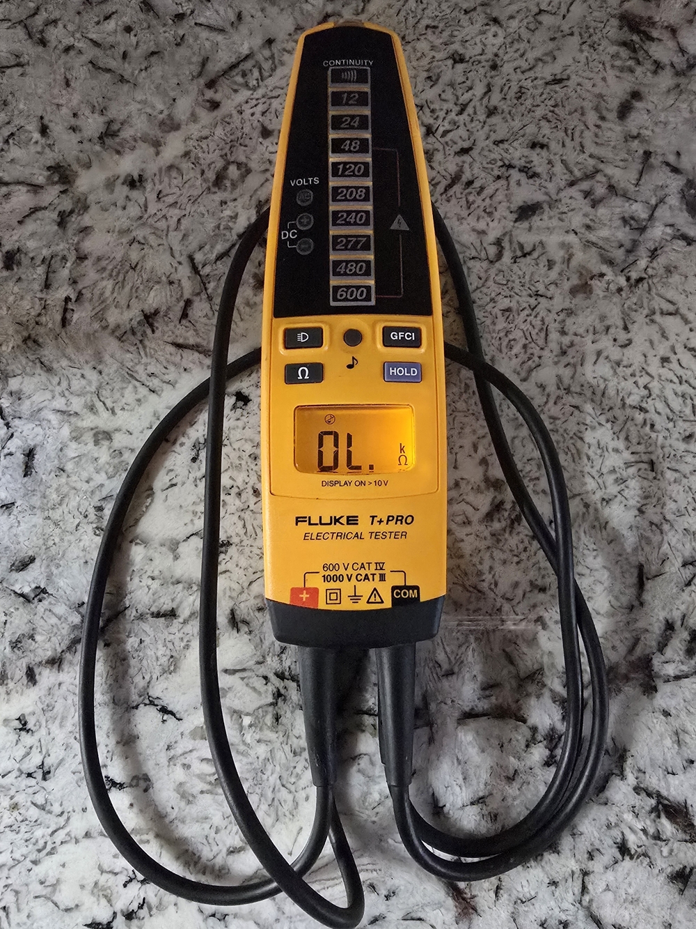 Fluke T+ PRO Electrical Tester - Yellow/Black Voltage And Continuinty Open Box